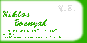 miklos bosnyak business card